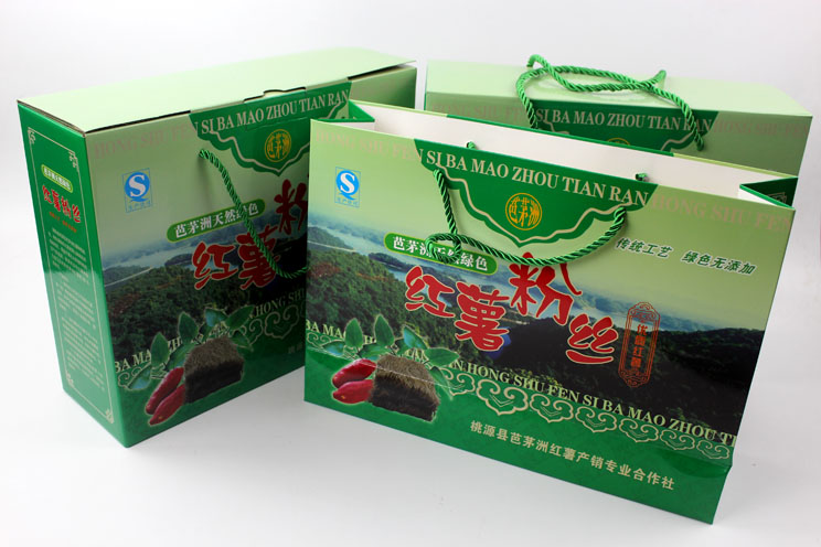 定制禮品包裝盒，長沙包裝廠力助桃源縣芭茅洲“紅薯粉絲”檔次倍增