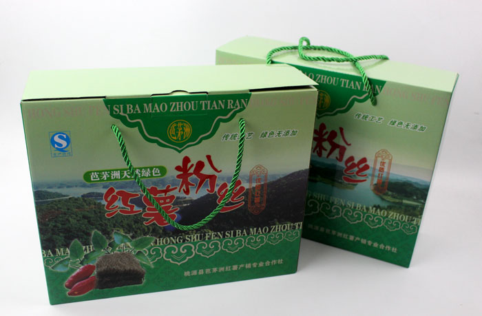 定制禮品包裝盒，長沙包裝廠力助桃源縣芭茅洲“紅薯粉絲”檔次倍增